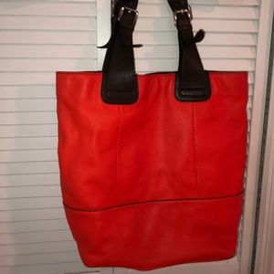 Red over the shoulder purse